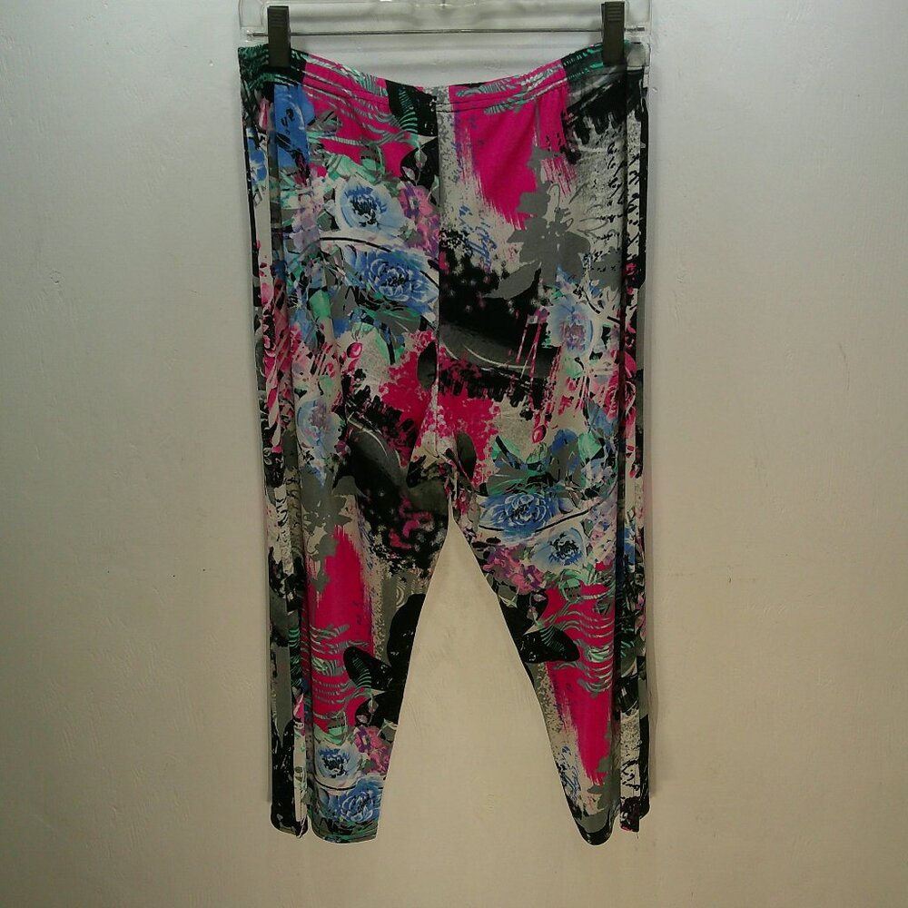 Jostar USA 2 PC Set Abstract Stretchy Colorful Pink Black Tunic & Pants Size XL - Picture 6 of 7